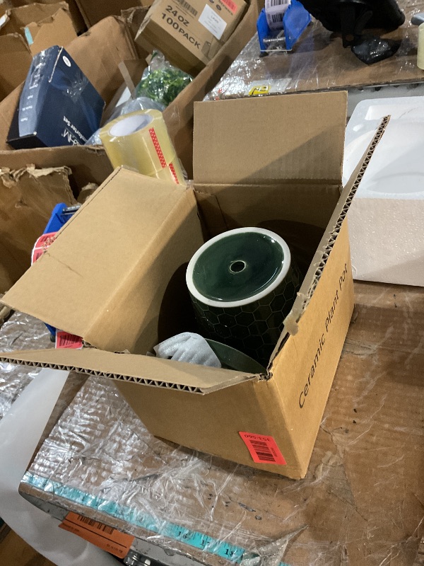 Photo 1 of (only one) BUYMAX Ceramic Plant Pot – 4”+5”+6” inch Ceramic Flower Pot with Drainage Holes and Tray - Gardening