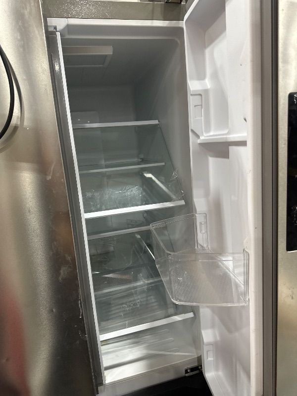 Photo 1 of ** TRUCK PICKUP ONLY ** Hamilton Beach HBF1770 French Door Counter Depth Refrigerator with Freezer Drawer, 17.7 cu ft, Stainless Steel (Full Size)