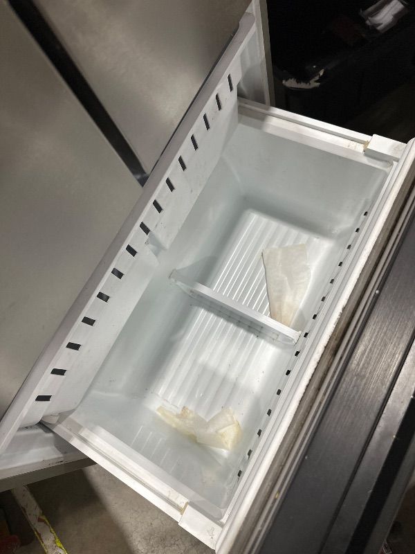 Photo 1 of ** TRUCK PICKUP ONLY ** Hamilton Beach HBF1770 French Door Counter Depth Refrigerator with Freezer Drawer, 17.7 cu ft, Stainless Steel (Full Size)