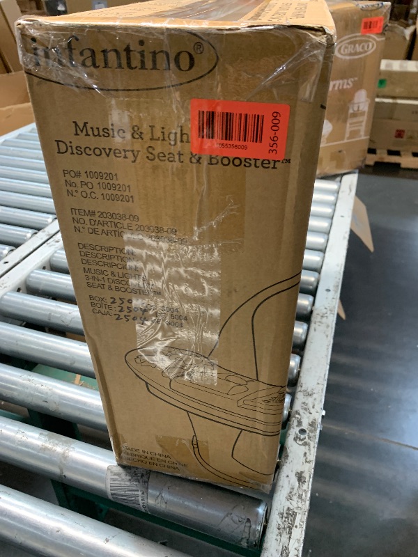 Photo 1 of (partial set) (used/fair) Infantino Music & Lights 3-in-1 Discovery Seat & Booster, Toddler Booster Seat for Dining Table or Kitchen Chair, Baby Activity Center & Snack Tray, Teal