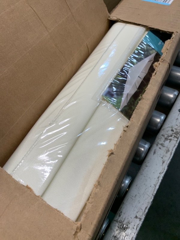 Photo 1 of ***(HEAVILY USED/ MINOR DAMAGE)***Blissun 7.5 ft Patio Umbrella, Yard Umbrella, Outdoor Market Umbrella with Push Button Tilt Crank (Creamy White)