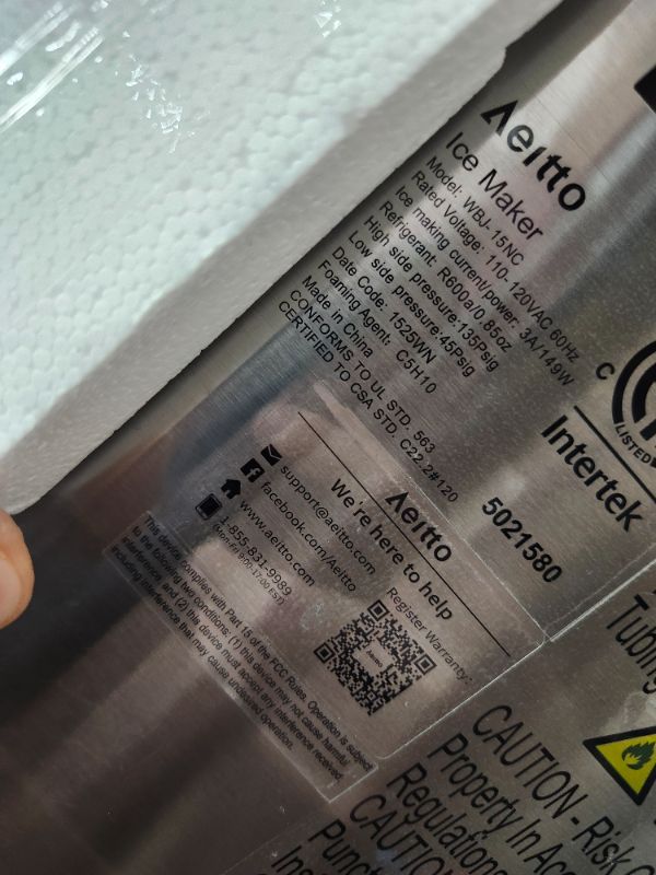 Photo 1 of *******************MISSING THE ICE BASKET***************
Aeitto Nugget Ice Maker Countertop, 55lbs/Day, Large Capacity Chewable Ice Maker, Rapid Ice Release in 5 Mins, Self-Cleaning with Stainless Steel Housing Ice Machine for Home Office and Party, Silve