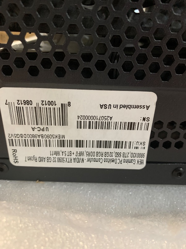 Photo 1 of **FOR PARTS ONLY**
ZOTAC MEK AI-Enhanced Gaming PC Desktop Computer - NVIDIA GeForce RTX 5090, AMD Ryzen 7 9800X3D Up to 5.2GHz, 32GB DDR5 RGB, 2TB NVME M.2 SSD, 1300W 80+ Gold PSU, WiFi 7, Windows 11