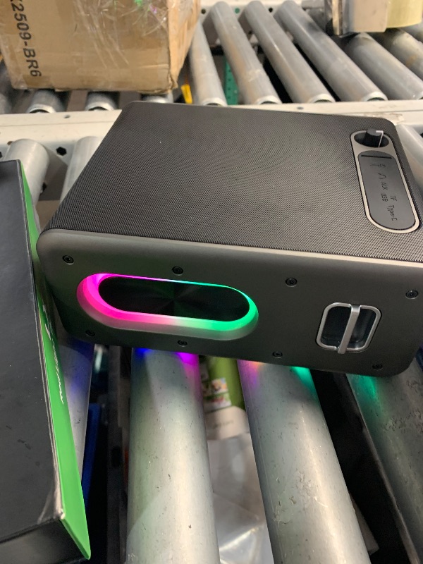 Photo 1 of ***(MISSING PARTS/ MINOR DAMAGE)***Karaoke Machine with 2 Wireless Microphones Portable Bluetooth Karaoke Machine for Adults Kids DSP Chip Karaoke Speaker with LED Lights Supports TWS TF Card USB AUX in