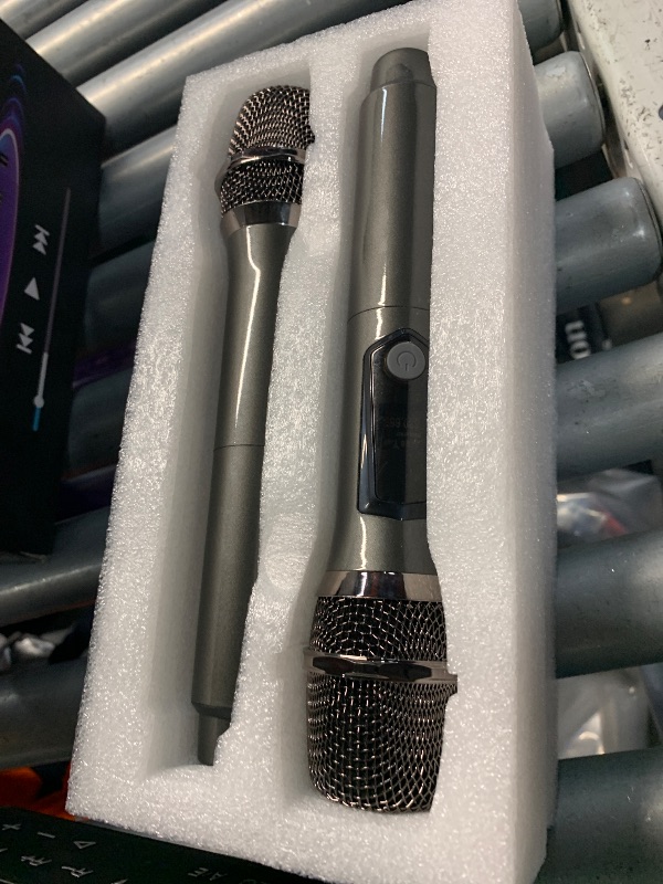 Photo 1 of ***(MISSING PARTS/ MINOR DAMAGE)***Karaoke Machine with 2 Wireless Microphones Portable Bluetooth Karaoke Machine for Adults Kids DSP Chip Karaoke Speaker with LED Lights Supports TWS TF Card USB AUX in