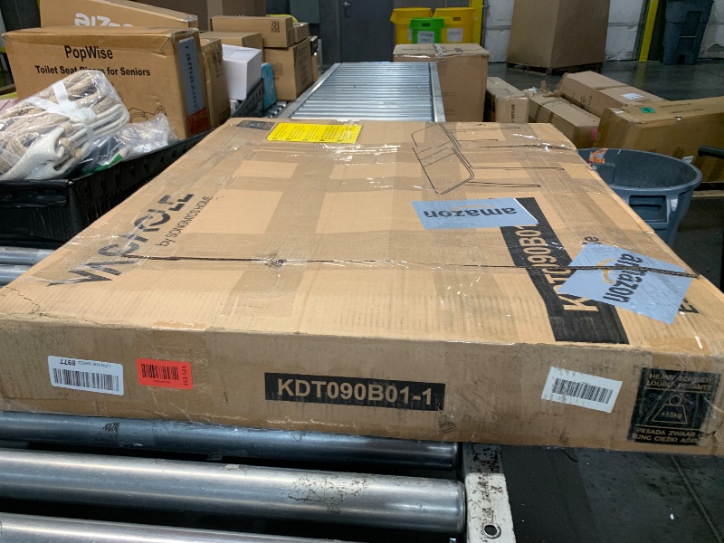 Photo 1 of (table top only*) FVASAGLE MAEZO Collection - Extendable Dining Table for 4/6/8, Kitchen Table with Tapered Legs, Curved Transitions, for Dining Room, Kitchen, Home Office, Charcoal Gray UKDT090B01V1