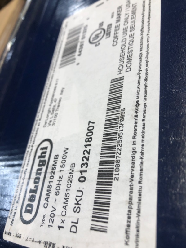 Photo 1 of *** PARTS ONLY *** De'Longhi True Brew Drip Coffee Maker, Built in Grinder, Single Serve, 8 oz to 24 oz, Hot or Iced Coffee, Stainless, CAM51025MB