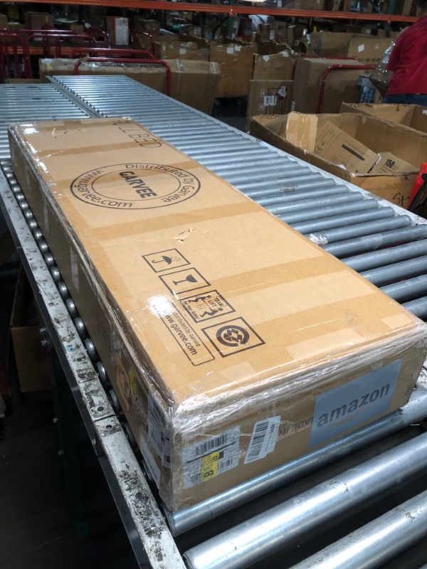 Photo 1 of ***MISSING HARDWARE*** Garvee Full Size Boucle Bed Frame with Headboard and LED Lights, Upholstered Platform Bed Frame with Charging Station and 2-Tier Storage Shelves, No Box Spring Needed, Easy Assembly, Cream