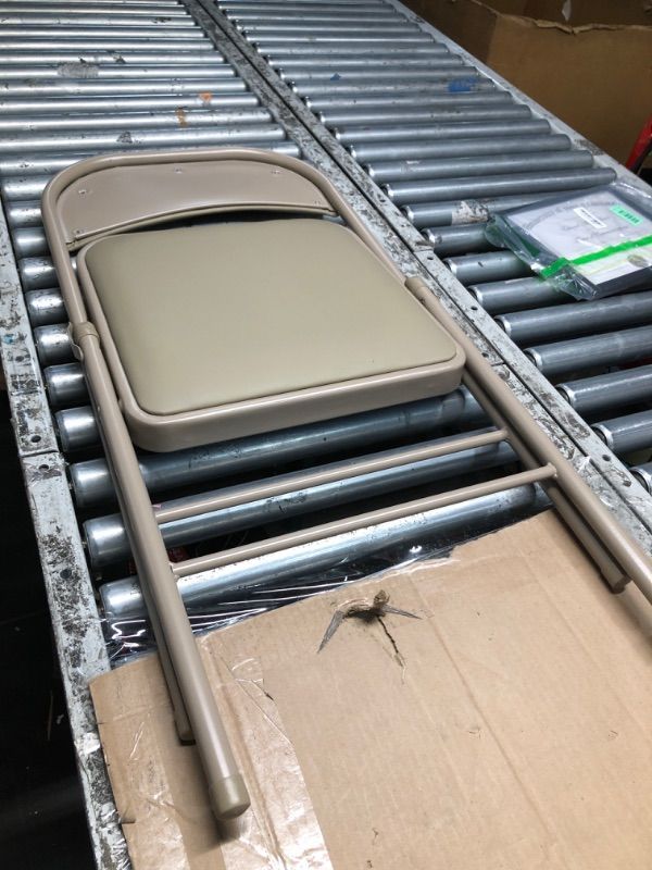 Photo 1 of (SEE PHOTOS) Vinyl Folding Chair , Antique Linen