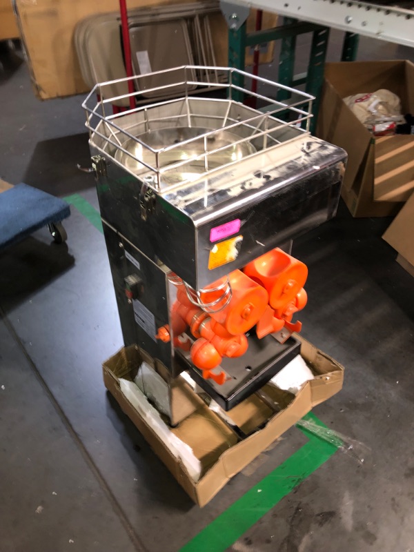 Photo 1 of ***FOR PARTS ONLY***(READ NOTES)
VEVOR Commercial Orange Juicer, 120W Automatic Feeding Juice Extractor with Water Tap, Stainless Steel Juicer Machine 25 Oranges/Minute, with Pull-Out Filter Box, PC Cover, 3 Peel Collecting Buckets