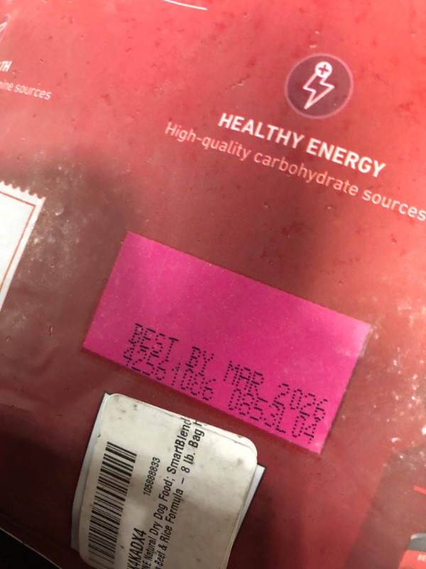 Photo 1 of ***EXPIRES IN MARCH 2026*** 
Purina ONE Natural Dry Dog Food; SmartBlend Small Bites Beef & Rice Formula - 8 lb. Bag