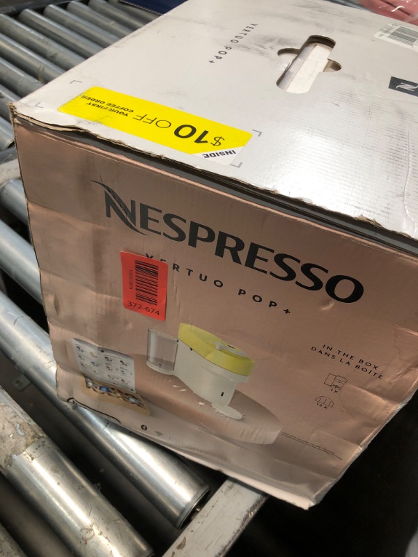 View 3 of Nespresso Limited-Edition Vertuo Pop+ Coffee and Espresso Maker by De'Longhi, Pastel Yellow