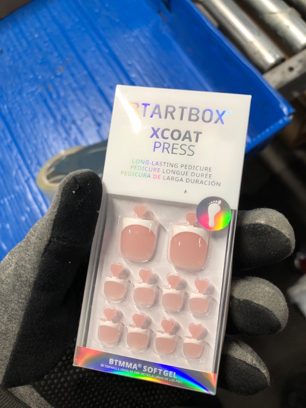 Photo 1 of BTArtbox Press On Toenails - Lamp-Curable Real Square Toe Nail Press Ons with Glue for Women, Semi-Transparent French Tip Fake Toe Nail Tips in 15 Sizes - 30 Toenails Kit, Ma'am