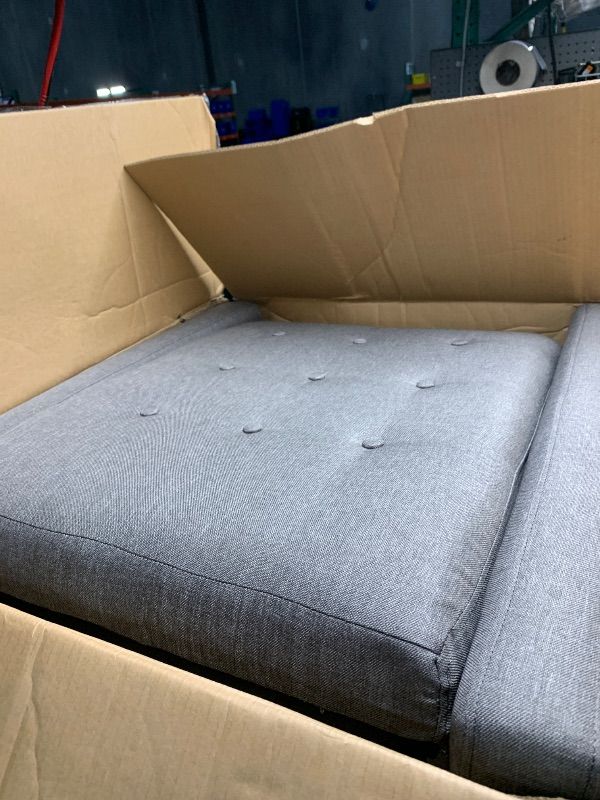 Photo 1 of (ONLY 1) Yaheetech Fabric Recliner Chair Mid-Century Modern Recliner Adjustable Single Recliner Sofa with Thicker Seat Cushion Tufted Upholstered Sofa with Pocket Spring for Living Room Bedroom Gray Set of 2