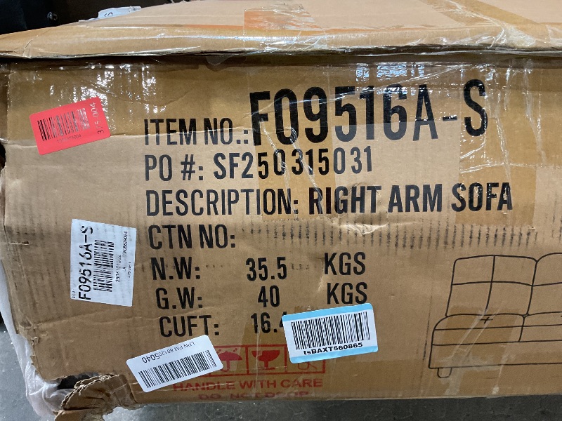 Photo 1 of **PARTIAL SET BOX 1 OF 2** Trygoal L Shaped Couches for Living Room, Leather Sectional Couch Living Room Furniture with Storage Ottoman, Modular Sectional Sofa with Movable Chaise for Apartment Office, Gray