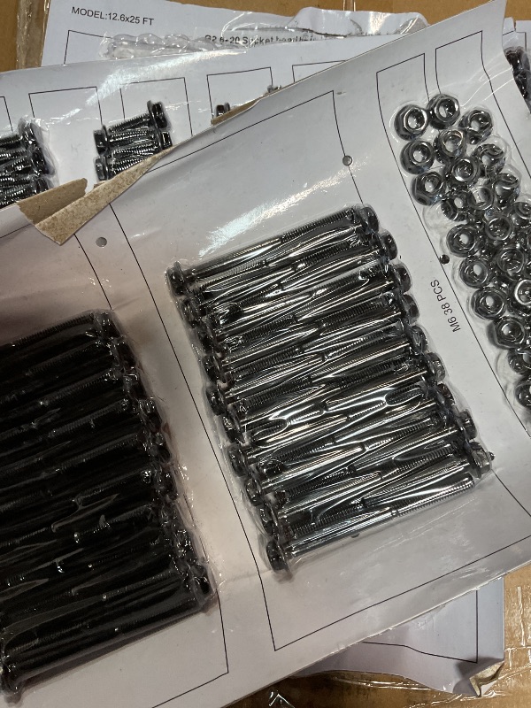 Photo 1 of **PARTIAL SET/BOX 1 OF 6** GarveeLife 12.5 x 25 Ft Carport, Car Port with 200g PE Tarp, Roll-Up Doors, and 4 Windows, for Sedans, Bass Boats, Motos, ATVs, and SUVs, White