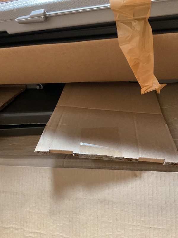 Photo 1 of **POSSIBLY MISSING PARTS** Suncast Indoor Resin Single-Drawer Storage Cabinet, Platinum Metallic, Made in The USA