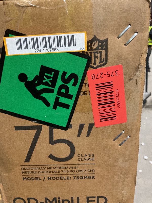 Photo 1 of ****FOR PARTS ONLY SCREEN EXTREMELY DAMAGED**** TCL 75-Inch Class QM6K Series QD-Mini LED 4K UHD Google Smart TV Best Value Mini-LED TV - QLED, 144hz, 288hz Gaming Rate, High Contrast Screen, Onkyo Audio, Dolby Atmos (75QM6K, 2025 Model)