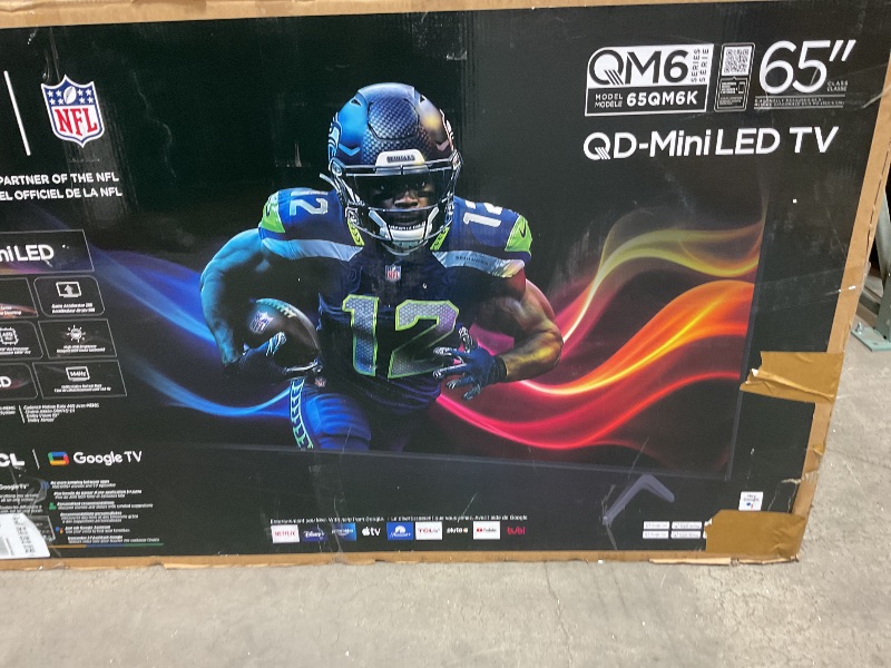 Photo 1 of ****DAMAGED BROKEN TELEVISION PARTS ONLY**** TCL 65-Inch Class QM6K Series QD-Mini LED 4K UHD Google Smart TV Best Value Mini-LED TV - QLED, 144hz, 288hz Gaming Rate, High Contrast Screen, Onkyo Audio, Dolby Atmos (65QM6K, 2025 Model)