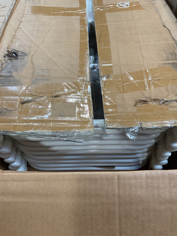 Photo 1 of **PARTIAL SET/ 10 CHAIRS** Sweetcrispy Folding Chair 16 Pack, Plastic Foldable Chairs with 330-Pound Capacity, Sturdy Metal Portable Chair, Easy to Use and Store, Outdoor and Indoor, for Home, Office, Party, Comfy, White