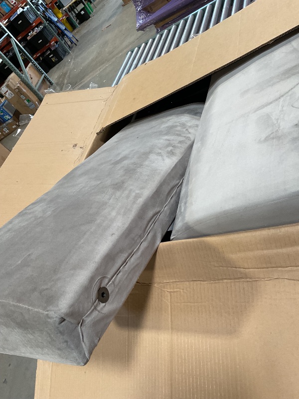 Photo 1 of *missing hardware*Lyngins Queen Size Sleeper Sofa Bed, 73.2 Inch Pull Out Couch Velvet Loveseat Sofa Bed, 3 in 1 Convertible Queen Couch Beds for Apartment?Bedroom, Living Room, Light Gray