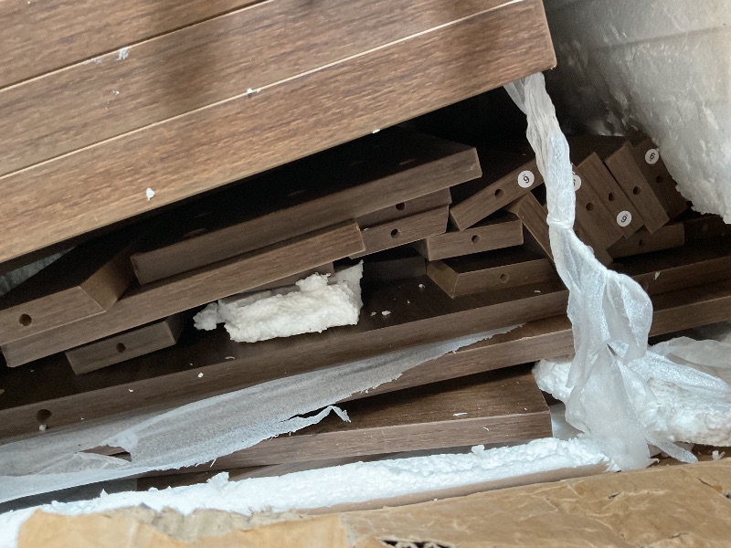 Photo 1 of *Missing hardware*1Easylife 78.74 Inches Long Dining Table for 6, All Wooden Rectangle Kitchen Table, Vintage Dinner Table, Large Dining Room Tables with Half Round Pedestal Fence Design, Deep Brown