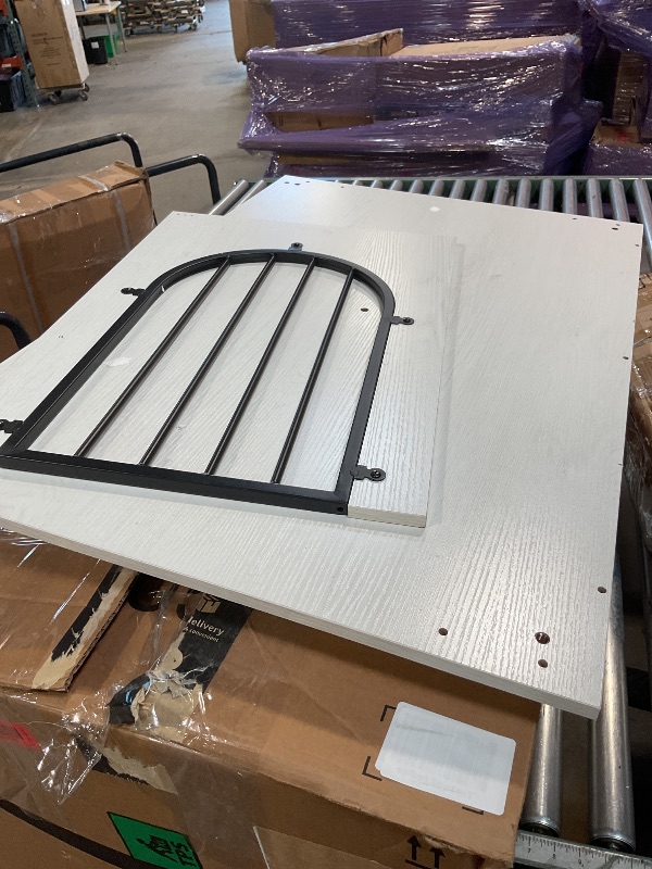 Photo 1 of *missing hardware*Garvee Double Dog Crate Furniture 71" Dog Kennel Furniture for 2 Medium Dogs, Heavy Duty Dogs Cage XL Dogs House Indoor with 3 Storage Shelves, Large Puppy Crates with 8 Adjustable Feet