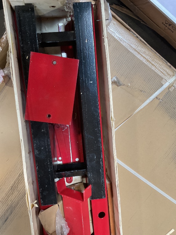 Photo 1 of 20 Ton Hydraulic Garage Press, H-Frame Hydraulic Shop Press with Adjustable Height, Garage Benchtop Press with Stamping Plates to Bend, Red