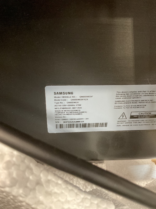 Photo 1 of ****DAMAGED NON WORKING TELEVISION PARTS ONLY***** SAMSUNG 65-Inch Class OLED 4K S90D Series HDR+ Smart TV w/Dolby Atmos, Object Tracking Sound Lite, Motion Xcelerator, Real Depth Enhancer, 4K AI Upscaling, Alexa Built-in (QN65S90D, 2024 Model)