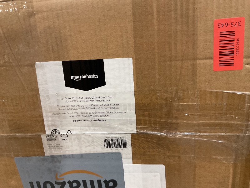 Photo 1 of **DAMGAED/BOTTOM BROKEN**Amazon Basics 24 Sheet Cross Cut Paper, CD and Credit Card Home Office Shredder with Pullout Basket, Black