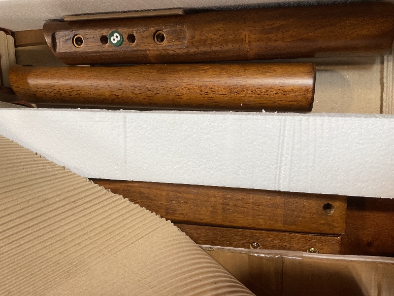 Photo 1 of **MISSING ASSSEMBLY PIECES*** NTC Lupin Wooden Bed Frame with Headboard and Natural Rattan, Solid Oak/Rubber Wood Foundation with Silent Slats, 1000 Lb Capacity, Effortless Assembly (Natural Cane - Dark Walnut, Queen)