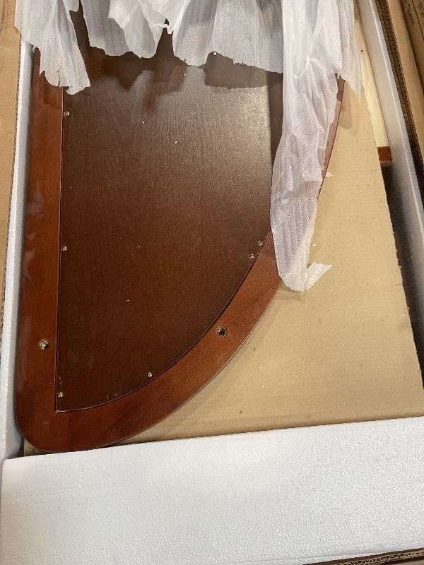 Photo 1 of **MISSING ASSSEMBLY PIECES*** NTC Lupin Wooden Bed Frame with Headboard and Natural Rattan, Solid Oak/Rubber Wood Foundation with Silent Slats, 1000 Lb Capacity, Effortless Assembly (Natural Cane - Dark Walnut, Queen)