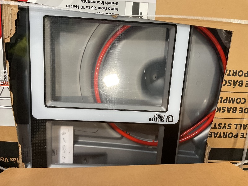 Photo 1 of **POSSIBLE PARTIAL SET OR MISSING ASSEMBLY PIECES** Lifetime 90690 Portable Basketball System, Gray, 44" Polycarbonate Backboard