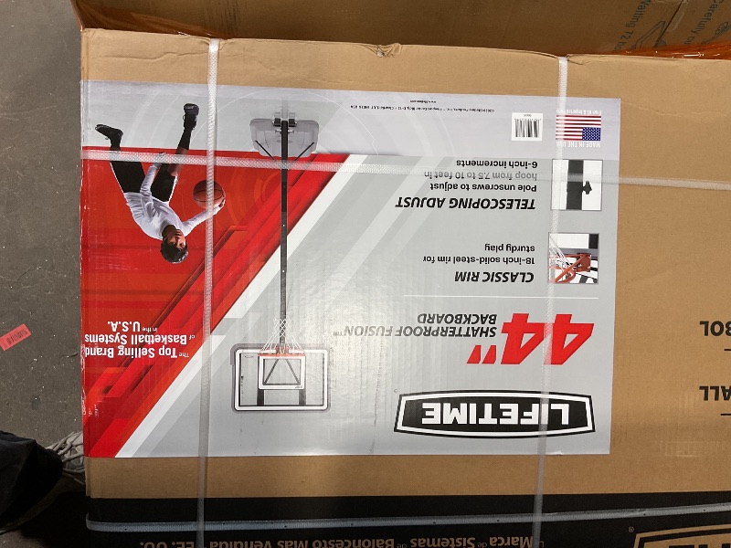 Photo 1 of **POSSIBLE PARTIAL SET OR MISSING ASSEMBLY PIECES** Lifetime 90690 Portable Basketball System, Gray, 44" Polycarbonate Backboard