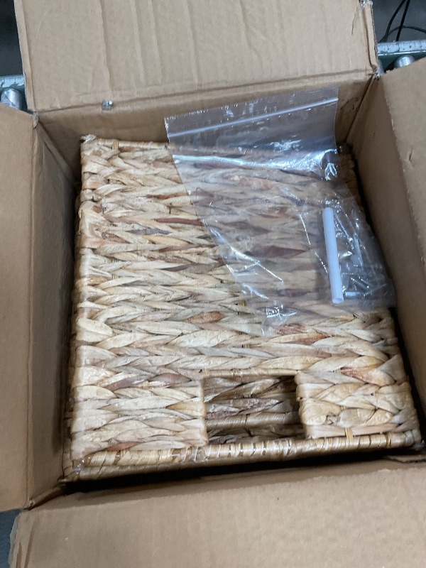 Photo 1 of 12x12x12 Storage Cube, Water Hyacinth Storage Baskets, Wicker Storage Baskets for Shelves, Woven Baskets for Storage, Square Wicker Storage Basket for Living Room (6 Packs 12x12in)