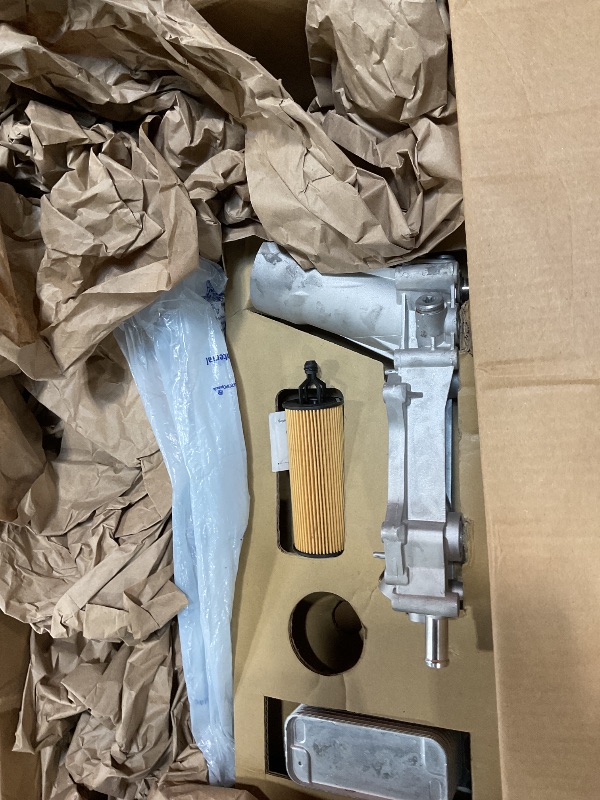 Photo 1 of *MISSING ORANGE CAP AND HARDWARE* Dorman 926-959 Patented Upgraded Aluminum Engine Oil Filter Housing with Oil Cooler and Filter Compatible with Select Models (OE FIX)