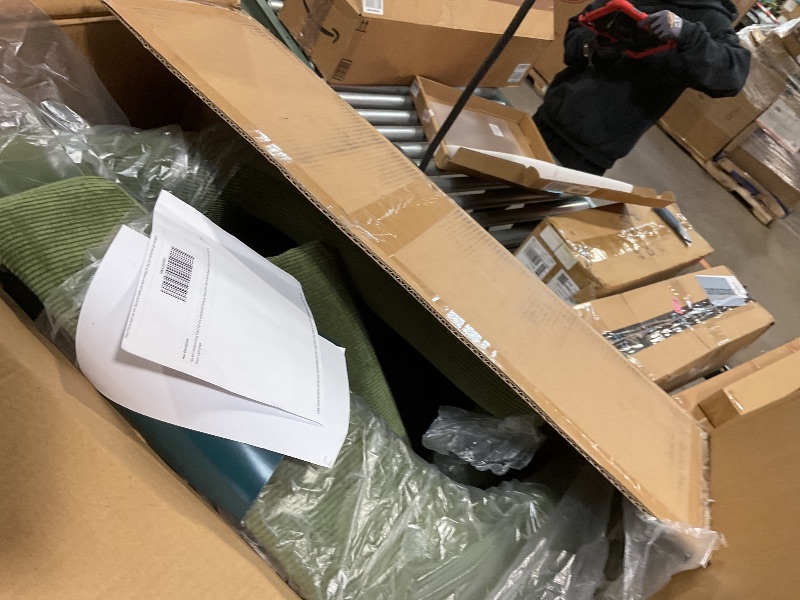 Photo 1 of * ONLY TWO * COLAMY Modern Dining Chairs Set of 4, Upholstered Corduroy Accent Side Chairs with Mid Back and Wood Legs for Living Room/Dining Room- Light Green