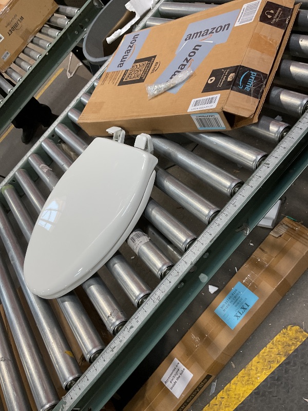 Photo 1 of **STYLE MAY DIFFER FROM STOCK PHOTO** Mayfair Collins Slow Close Toilet Seat, Durable Plastic Seat with Extra Stability Bumpers and Secure Hinges, Made in USA, Elongated, White