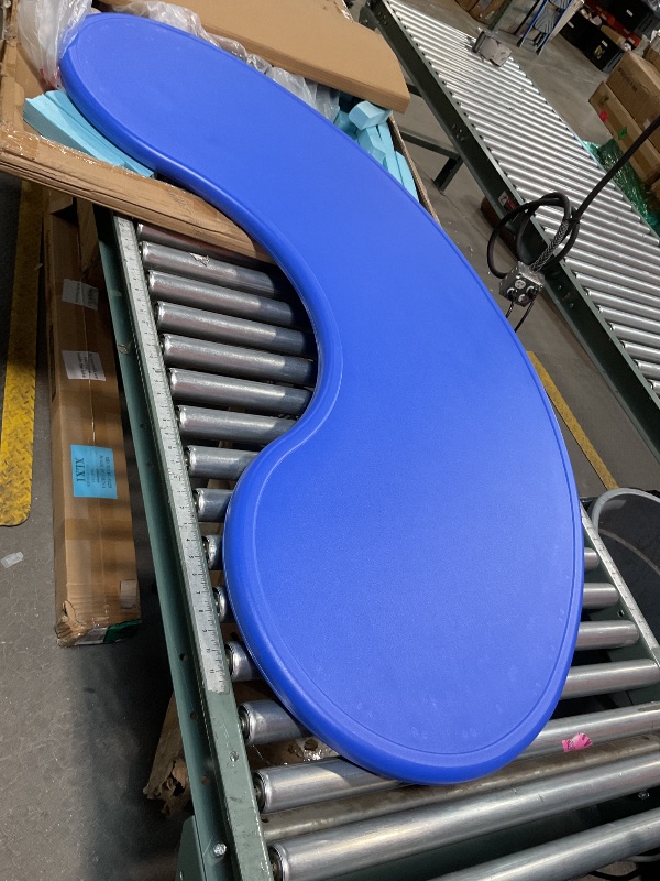 Photo 1 of *no legs*Flash Furniture 35''W x 65''L Half-Moon Blue Plastic Height Adjustable Activity Table
