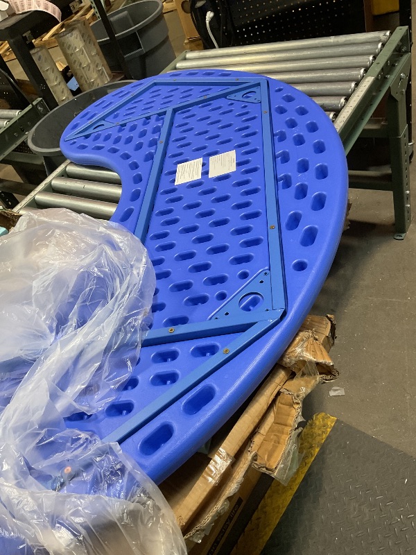 Photo 1 of *no legs*Flash Furniture 35''W x 65''L Half-Moon Blue Plastic Height Adjustable Activity Table