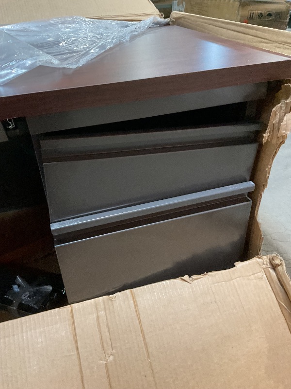 Photo 1 of *minor damaged*Lorell Fortress Series Mahogany Laminate Top Desk