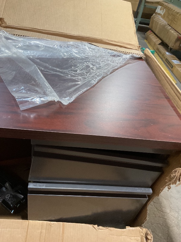 Photo 1 of *minor damaged*Lorell Fortress Series Mahogany Laminate Top Desk