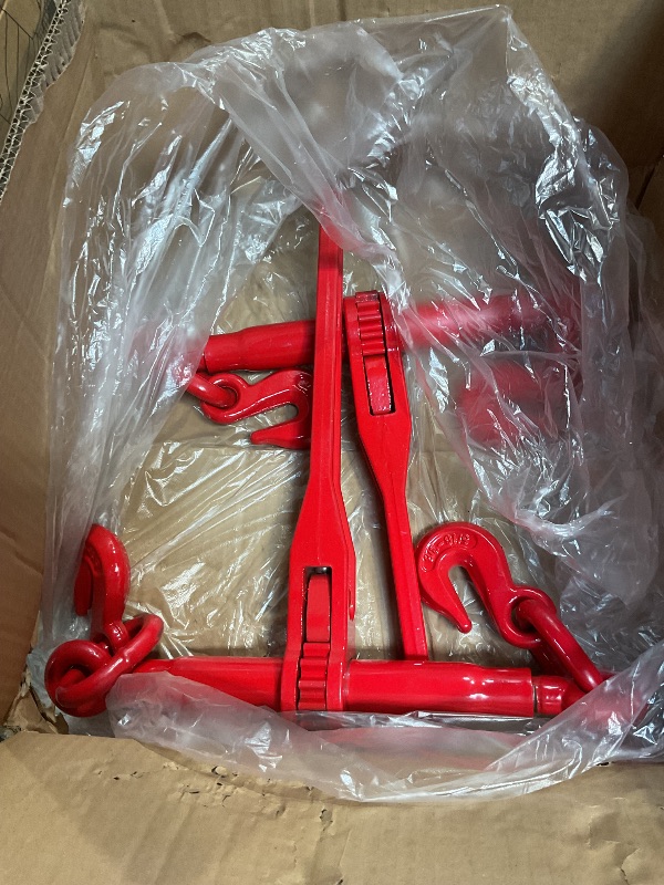 Photo 1 of 2 Pack 5/16 to 3/8" Ratchet Chain Load Binders, Load Binder with 5400LBS Working Load Limit, Chain Binder Breaking Strength up to 19000LBS, Ratchet Binder for Truck, Tie Down, Hauling, Towing