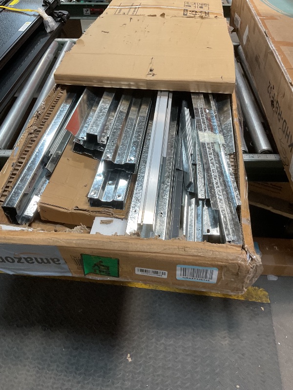 Photo 1 of *missing parts*12x10 Ft Storage Shed Outdoor, XL Permanent Steel Building with Window, Sliding Doors and 4 Air Vents for Backyard Garden Patio Lawn - Black