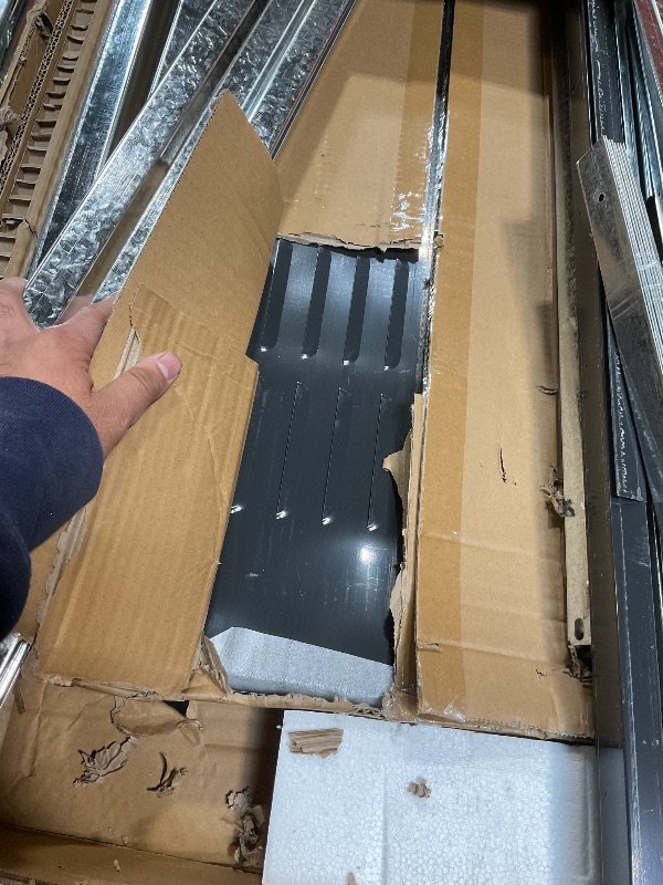 Photo 1 of *missing parts*12x10 Ft Storage Shed Outdoor, XL Permanent Steel Building with Window, Sliding Doors and 4 Air Vents for Backyard Garden Patio Lawn - Black