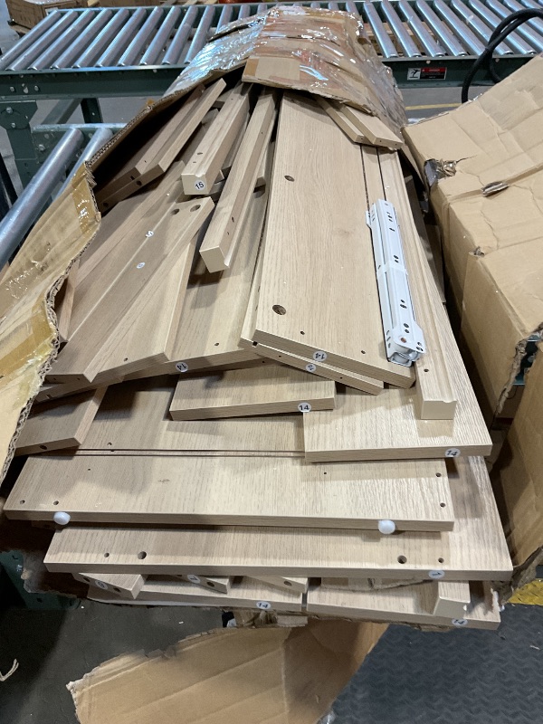 Photo 1 of *missing hardware*GarveeHome 8 Drawer Dresser for Bedroom, 54 in Wide Natural Oak 8 Chest of Drawers with Large Storage, Wooden Dresser Organizer for Living Room, Nursery, Entryway