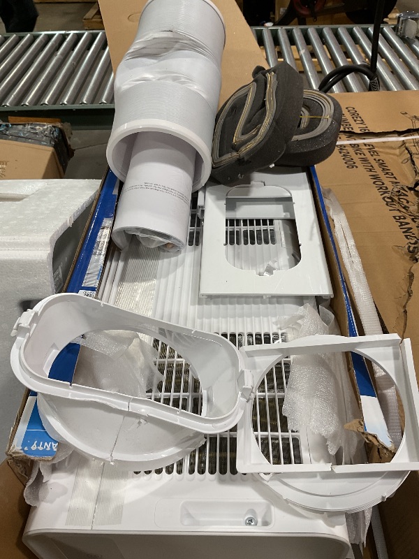 Photo 1 of *ATTACHMENTS DAMAGED*Midea 8,500 BTU ASHRAE (5,000 BTU SACC) Portable Air Conditioner, Smart Control, Cools up to 150 Sq. Ft., with Dehumidifier & Fan mode, Easy- to-use Remote Control & Window Installation Kit Included