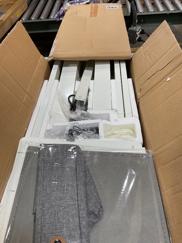 Photo 1 of ***FOR PARTS/SEVERELY DAMAGED** Seang Standing Desk with Drawer, 55" x 24" Height Adjustable Stand Up Desk, 3 Memory Height Settings with Cable Grommets & Storage Hooks, Ideal for Home & Office, Nature