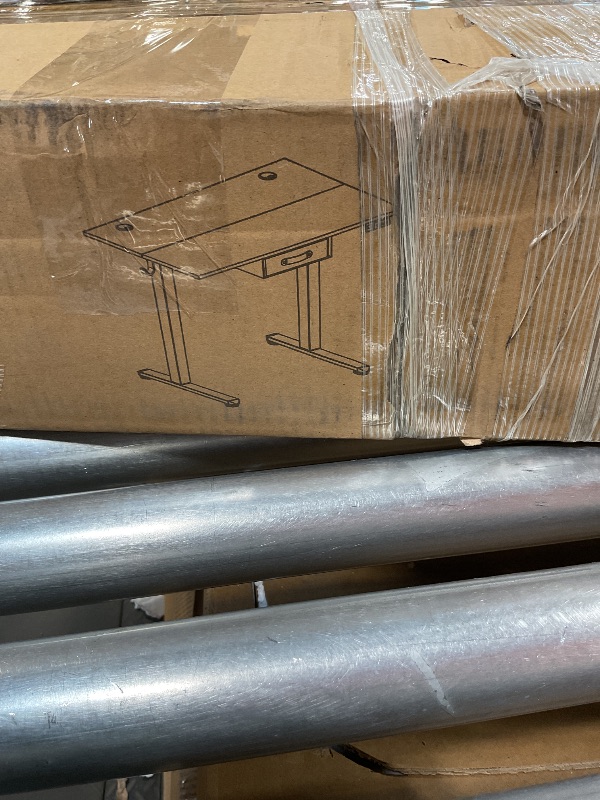 Photo 1 of ***FOR PARTS/SEVERELY DAMAGED** Seang Standing Desk with Drawer, 55" x 24" Height Adjustable Stand Up Desk, 3 Memory Height Settings with Cable Grommets & Storage Hooks, Ideal for Home & Office, Nature