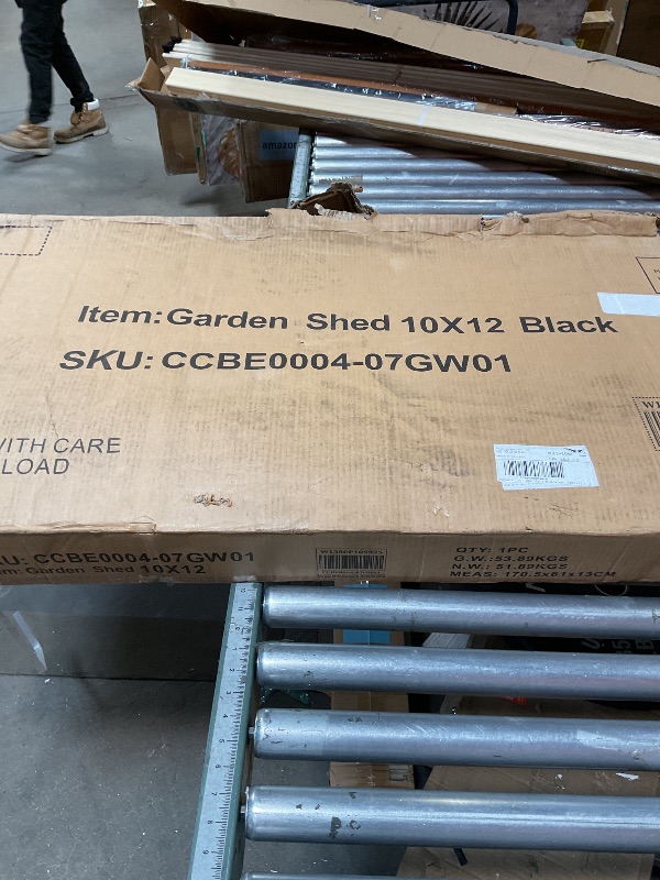 Photo 1 of ***PICTURE AS REFERENCE/PARTIAL SET MISSING PIECES*** Metal Garden Sheds 10ft×12ft Outdoor Storage Sheds Dark-Grey